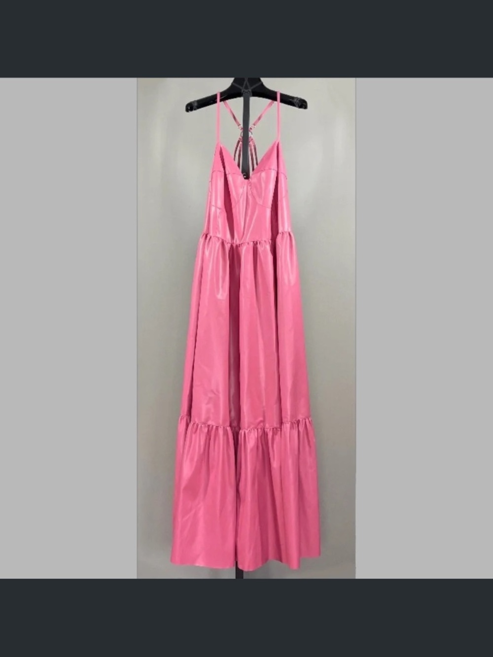 NEW Fate Dress Womens 2X pink faux leather fit flare corset maxi coquette whimsy
